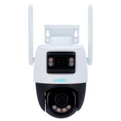 UV-UHO-P2S-M55F34 - Telecamera IP WiFi Uniarch | 5MP - Doppia ottica 2.8 mm panoramica e 4 mm PTZ - IR 30m | Luce bianca 30 m | 
