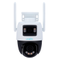 UV-UHO-P2S-M55F34 - Telecamera IP WiFi Uniarch | 5MP - Doppia ottica 2.8 mm panoramica e 4 mm PTZ - IR 30m | Luce bianca 30 m | 