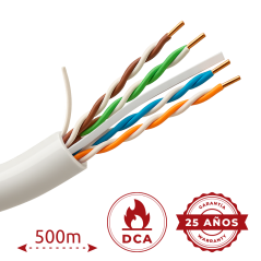UV-UTP6-500-BC24AWG-DCA-R-W - Uniview cavo UTP categoria 6 - Conduttore OFC,100% rame - Diametro 24 AWG-0,53mm - Certificato Dca