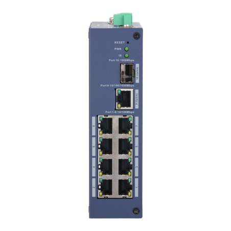 XS-SW8GE1GE1SFP-MGD - Switch managed L2 con 8x RJ45 e 2x Uplink - 8 porte di rete locale a 10/100 Mbps - Doppio uplink: 1x RJ45 