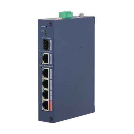 XS-SWI0604HIPOE-MF-60-DIN - X-Security Industrial L2 Managed Switch - 4 puertos PoE 10/100 (Puerto 1 Hi-PoE hasta 60W) - Uplink 
