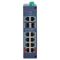 XS-SWI1208HIPOE-MGF-110-DIN - X-Security Hardened L2 Managed Switch - 12 Porte totali (8 PoE / 2 GE / 2 SFP) - Alimentazione PoE