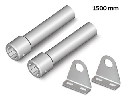 COPPIA ALBERI DI TRASMISSIONE L1500 MM COMPLETI DI SUPPORTI