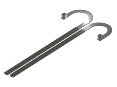 COPPIA BRACCI TELESC.CURVI L800mmBOCCOLA CILINDRICA E STAFFE DA SALDARE