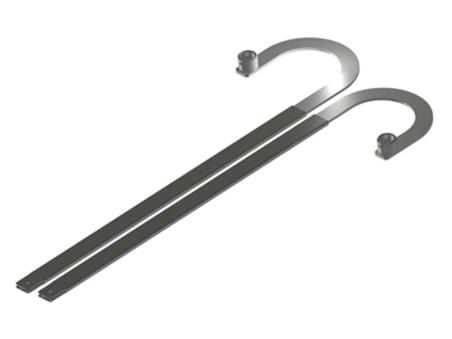 COPPIA BRACCI TELESC.CURVI L800mmBOCCOLA CILINDRICA E STAFFE DA SALDARE