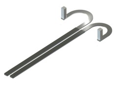 COPPIA BRACCI TELESC.CURVI L800mmATTACCO QUADRO 20 E STAFFE A SALDARE