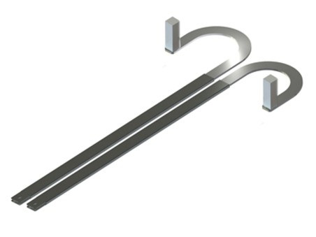 COPPIA BRACCI TELESC.CURVI L800mmATTACCO QUADRO 20 E STAFFE A SALDARE