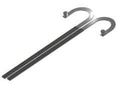 COPPIA BRACCI TELESC.CURVI L800mmBOCCOLA SCANALATA E STAFFE DA SALDARE