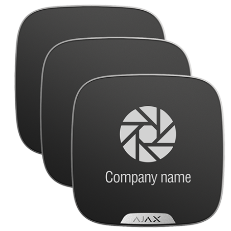 10XAJ-BRANDPLATES-B - Pack 10 coperchi personalizzabili per sirena da esterni - Colore nero - Adatto per uso esterno - Sirena no