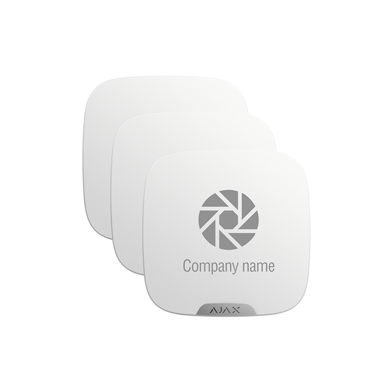 10XAJ-BRANDPLATES-W - Pack 10 coperchi personalizzabili per sirena da esterni - Colore bianco - Per esterni - Sirena non inclusa