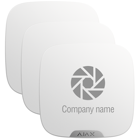 10XAJ-BRANDPLATES-W - Pack 10 coperchi personalizzabili per sirena da esterni - Colore bianco - Per esterni - Sirena non inclusa