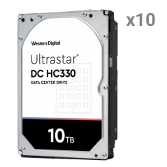 10xHD10TB-ENTERPRISE - Hard Disk Western Digital - 10 pezzi | Capacità da 10 TB ciascuno - Interfaccia SATA 6 GB/s - Modello WUS