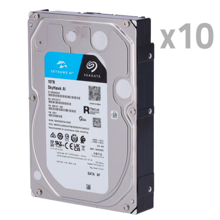 10XHD10TB-S-AI - Pack di dischi duri - 10 unità - Seagate SkyHawk ST10000VE0008 - Fino a 32 trasmissioni di intelligenza artific