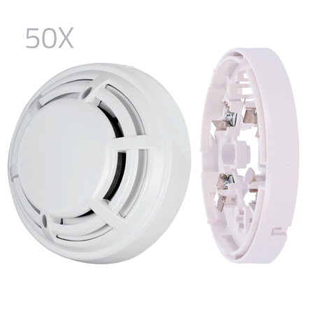 50XKIT-DMT-OPTICAL - Kit 50 rilevatori ottici e basi DMTech - Rilevatore convenzionale ottico antincendio - Certificato EN54 par
