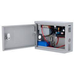 AC-12DC2A-BAT - Alimentatore per il controllo accessi - NO/NC configurabile - Uscita DC 13.5V / 2A - Scatola metallica con serra