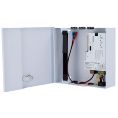 AC-12DC5A-BAT7AH - Alimentatore per il controllo accessi - NO/NC configurabile - Uscita DC 11-14V / 5A - Scatola metallica con s