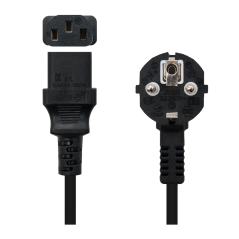 AC-EU-C13 - Cavo di alimentazione - Connettore CEE7 maschio - C13 femmina - Conduttore AWG18 - 5m - Colore nero