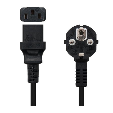 AC-EU-C13 - Cavo di alimentazione - Connettore CEE7 maschio - C13 femmina - Conduttore AWG18 - 5m - Colore nero