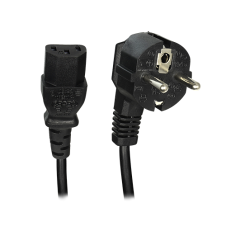 AC-EU-C14F - Cavo di alimentazione - Connettore QT3 - Compatibile con spine di tipo F - 250VAC / 16A MAX - 140cm di lunghezza