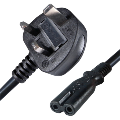 AC-UK-C7 - Cavo di alimentazione - Connettore QT2 - Compatibile con spine inglesi 3 PINES - Fusibile di protezione - 250VAC / 13