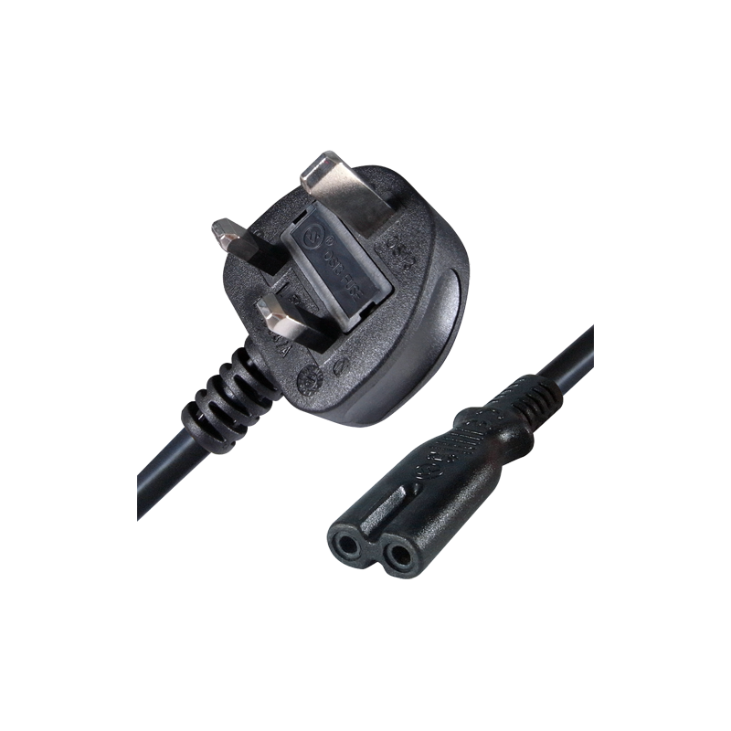 AC-UK-C7 - Cavo di alimentazione - Connettore QT2 - Compatibile con spine inglesi 3 PINES - Fusibile di protezione - 250VAC / 13