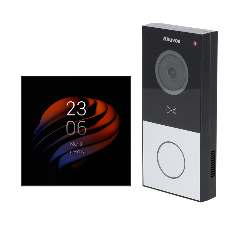 AK-KIT-E12PS51-POE - Kit di domotica e videocitofono Android - IP &amp WiFi | Postazione esterna e monitor - Audio bidirezionale