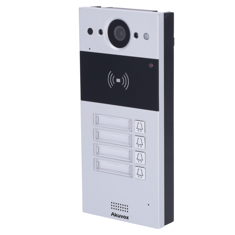 AK-R20B-4B - Videocitofono IP da parete - Telecamera 2 Mp | Audio bidirezionale - Apertura tramite scheda EM/MF e NFC | 2 relè - AK-R20B-4B - Videocitofono IP da parete - Telecamera 2 Mp | Audio bidirezionale - Apertura tramite scheda EM/MF e NFC | 2 relè -
