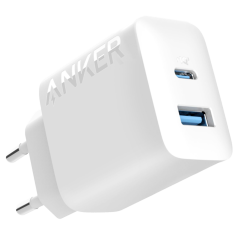 ANK-234-WCHARGER-20W1A1C-W - Anker - Caricabatterie USB - Potenza 20W - Ricarica veloce - Uscita USB-C e USB-A - Colore bianco