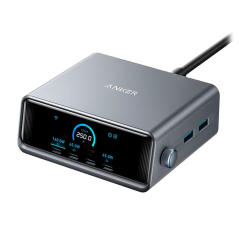 ANK-234-WCHARGER-250W2A4C-B - Anker - Caricabatterie da tavolo - Potenza 250W - Uscite 4x USB-C, 2x USB-A - Carica 4 dispositivi