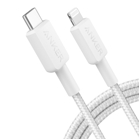ANK-322-USBC-LGT-180-W - Anker - Cavo USB2.0 - Da USB-C a Lightning - Cavo in nylon intrecciato - Lunghezza 1.8m - Ricarica rapi