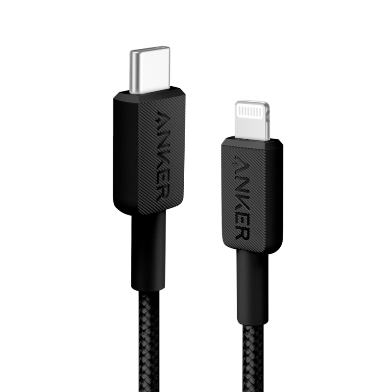 ANK-322-USBC-LGT-90-B - Anker - Cavo USB2.0 - Da USB-C a Lightning - Cavo in nylon intrecciato - Lunghezza 0.9m - Ricarica rapid ANK-322-USBC-LGT-90-B - Anker - Cavo USB2.0 - Da USB-C a Lightning - Cavo in nylon intrecciato - Lunghezza 0.9m - Ricarica rapid