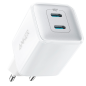 ANK-521-WCHARGER-40W2C-W - Anker - Caricabatterie USB - Potenza 40W - Ricarica veloce - Uscite 2x USB-C - Colore bianco ANK-521-WCHARGER-40W2C-W - Anker - Caricabatterie USB - Potenza 40W - Ricarica veloce - Uscite 2x USB-C - Colore bianco