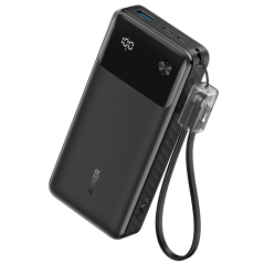 ANK-A1384-B - Anker Power bank con display - Capacità 20000mAh - Ingressi 2x USB-C - Uscite 2x USB-C, USB-A - Carica 3 dispositi