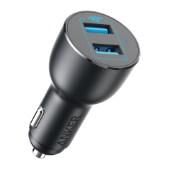 ANK-CCHARGER-POWERDRIVE3-B - Anker - Accendisigari per auto in metallo - Potenza 36W - Ricarica rapida 18W | Tecnologia QC3.0 - 