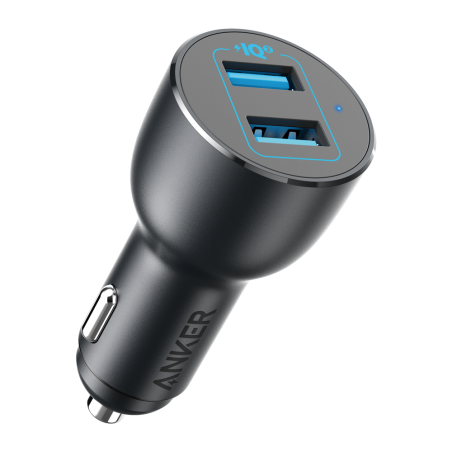 ANK-CCHARGER-POWERDRIVE3-B - Anker - Accendisigari per auto in metallo - Potenza 36W - Ricarica rapida 18W | Tecnologia QC3.0 - 