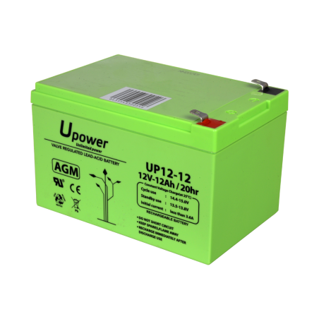 BATT-1212-U - Upower - Batteria ricaricabile - Tecnologia piombo-acido AGM - Voltaggio 12 V - Capacità 12.0 Ah - 101 x 151x x 98