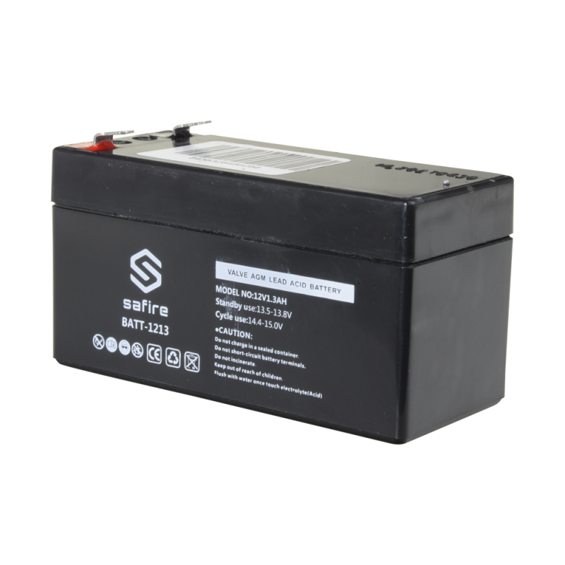 BATT-1213 - Batteria ricaricabile - Tecnologia piombo-acido AGM - Voltaggio 12 V - Capacità 1.3 Ah - 58 x 97 x 65 mm / 540 g - P BATT-1213 - Batteria ricaricabile - Tecnologia piombo-acido AGM - Voltaggio 12 V - Capacità 1.3 Ah - 58 x 97 x 65 mm / 540 g - P