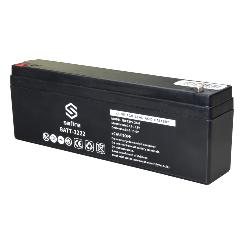 BATT-1222 - Batteria ricaricabile - Tecnologia piombo-acido AGM - Voltaggio 12 V - Capacità 2.2 Ah - 58 x 34 x 178 mm / 820 g - BATT-1222 - Batteria ricaricabile - Tecnologia piombo-acido AGM - Voltaggio 12 V - Capacità 2.2 Ah - 58 x 34 x 178 mm / 820 g -