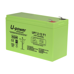 BATT-1272-U - Upower - Batteria ricaricabile - Tecnologia piombo-acido AGM - Voltaggio 12 V - Capacità 7.2 Ah - 101 x 151 x 65 m