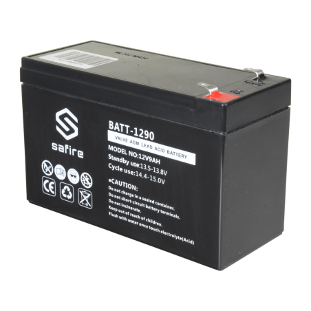 BATT-1290 - Batteria ricaricabile - Tecnologia piombo-acido AGM - Voltaggio 12 V - Capacità 9.0 Ah - 100 x 151 x 65 mm / 2570 g 
