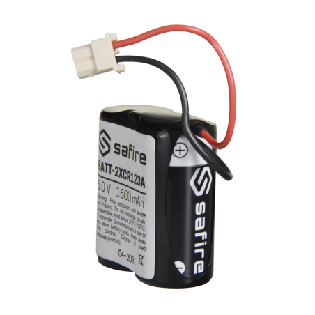 BATT-2XCR123A - Safire - Pack di pile CR123A / CR17345 / 5018LC - Connettore Molex 5284 - Voltaggio 6 V / Litio - Capacità nomin