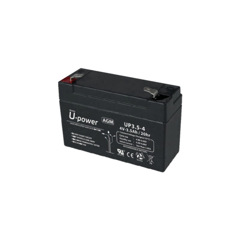 BATT-4035-U - Upower - Batteria ricaricabile - Tecnologia piombo-acido AGM - Voltaggio 4 V - Capacità 3.5 Ah - 65 x 90x x 34/ 42 BATT-4035-U - Upower - Batteria ricaricabile - Tecnologia piombo-acido AGM - Voltaggio 4 V - Capacità 3.5 Ah - 65 x 90x x 34/ 42
