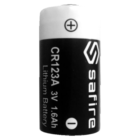 BATT-CR123A - Safire - Batteria CR123A - Voltaggio 3.0 V - Litio - Capacità nominale 1600 mAh - Compatibile con i prodotti a cat