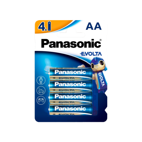 BATT-LR06-P - Panasonic - Batteria AA/LR06 - Pack da 4 - 1.5 V - Alcalina - Prezzo per batteria. Pack da 4