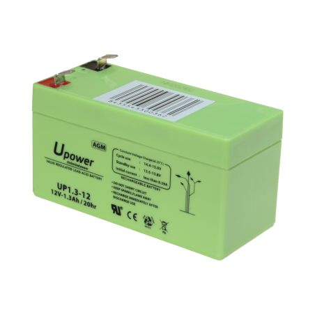 BATT1213-U - Upower - Batteria ricaricabile - Tecnologia piombo-acido AGM - Voltaggio 12 V - Capacità 1.3 Ah - 58 x 97 x 43 mm /