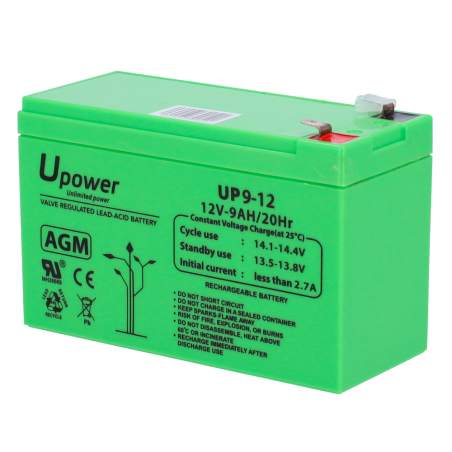 BATT1290-U - Upower - Batteria ricaricabile - Tecnologia piombo-acido AGM - Voltaggio 12 V - Capacità 9.0 Ah - 95 x 151 x 65 mm 
