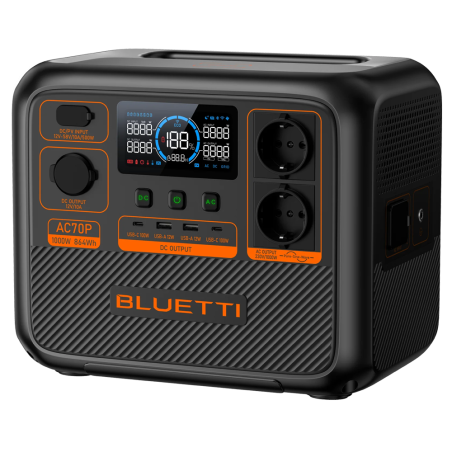 BL-AC70P - Batteria portatile Bluetti - Gran capacità 864Wh - Potenza in uscita 1000W max - Ingressi e uscite multiple - 3000 Ci