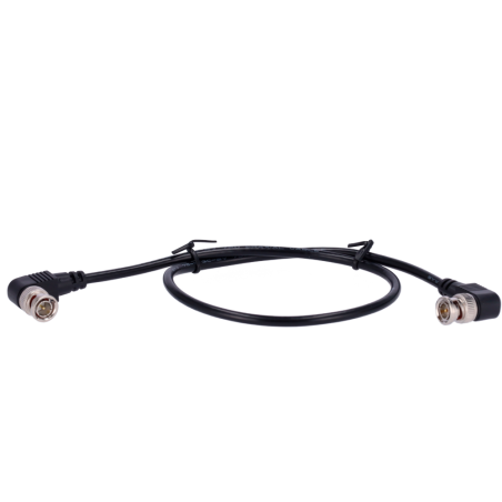 BNC1-60-DL - Cavo coassiale RG59 - Doppio Connettore maschio BNC a gomito - 60 cm di lunghezza - Video - Poche perdite