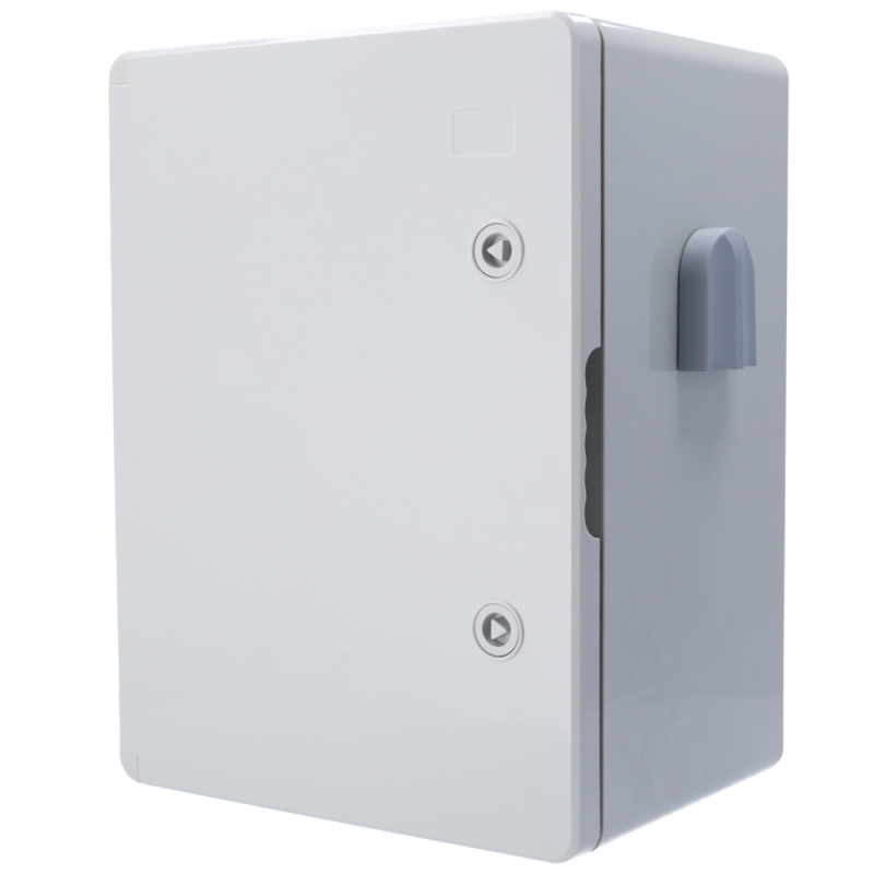 BOX-403022-IP65 - Box in poliestere - Dimensioni esterne 40x30x22 cm - Grado di protezione IP65 - Filtro di ventilazione - Guida