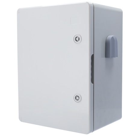 BOX-403022-IP65 - Box in poliestere - Dimensioni esterne 40x30x22 cm - Grado di protezione IP65 - Filtro di ventilazione - Guida